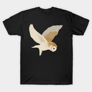 Barn Owl in flight with purple sky T-Shirt